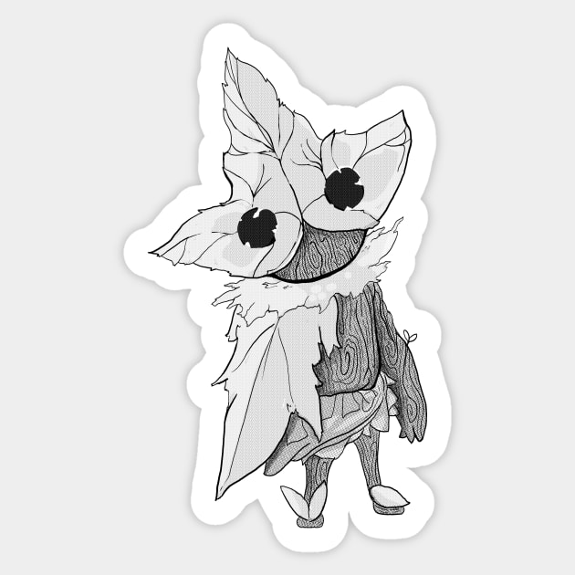 Leafy Boi in Screen Tone Sticker by kwardart